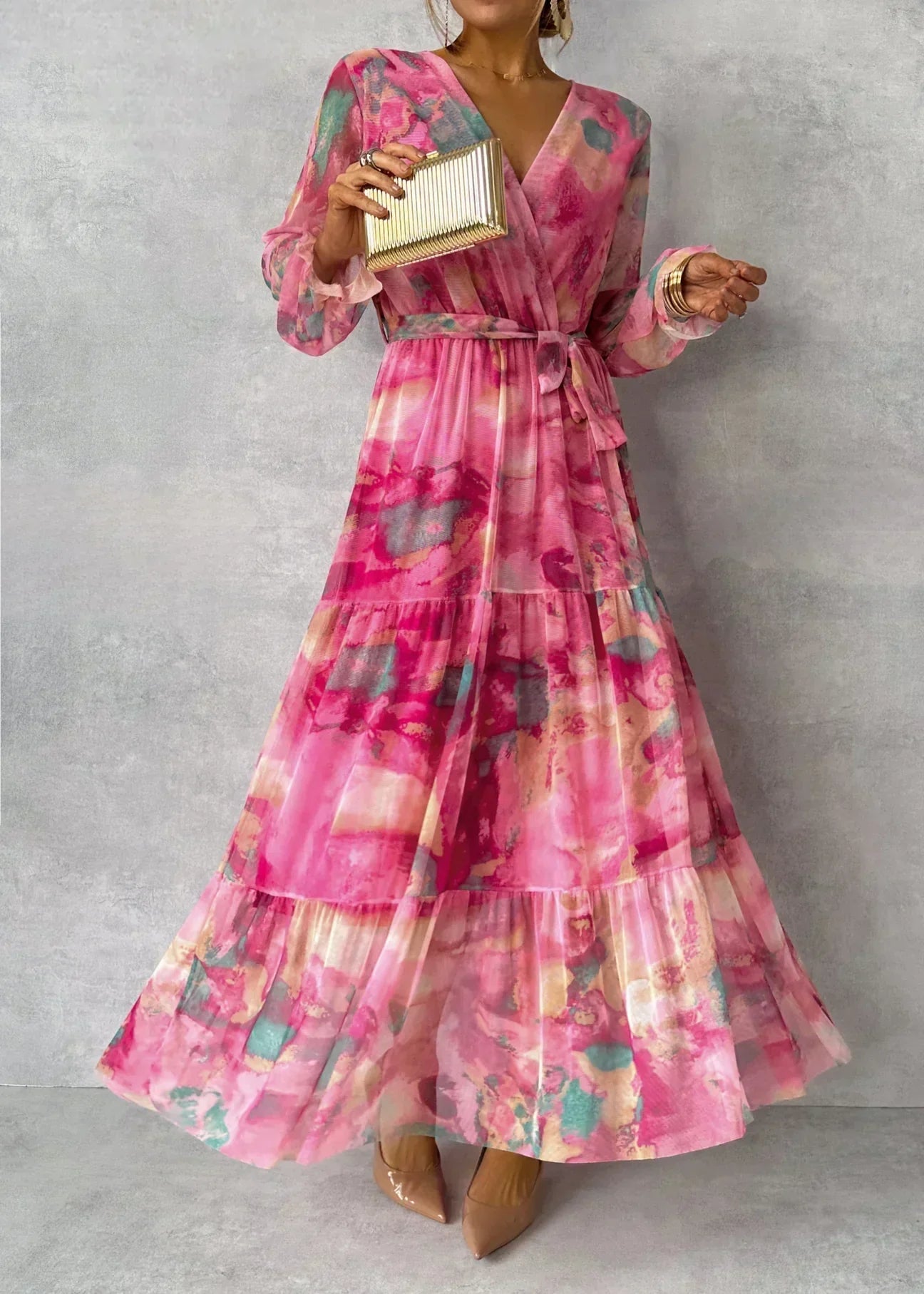 Felicity - Elegant Floral Swing Maxi Dress