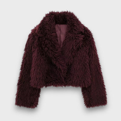 Mile | Luxury Eco-Fur In Deep Bordeaux