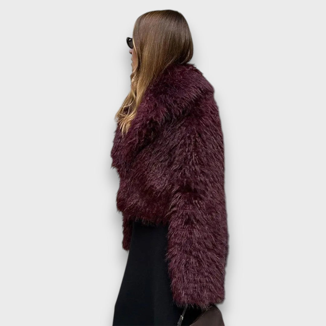 Mile | Luxury Eco-Fur In Deep Bordeaux