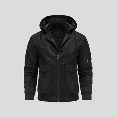 Lance - Hooded Leather Jacket