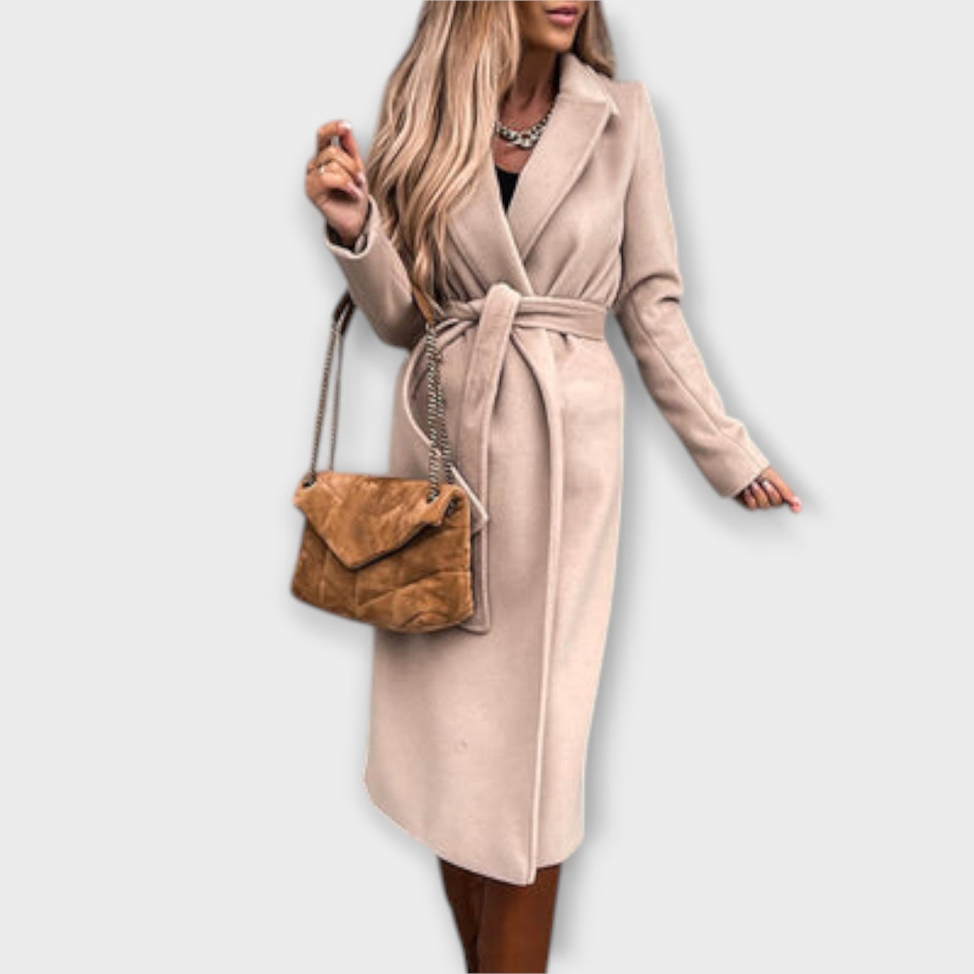 Eliza – Elegant Long Coat with Bows
