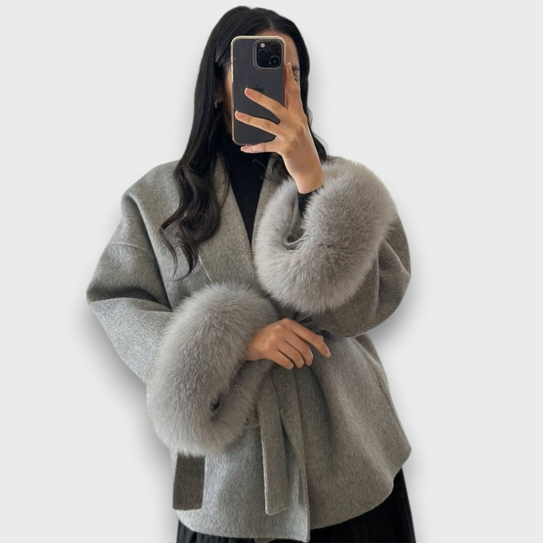 Gracelle | Coat with Fur Cuffs