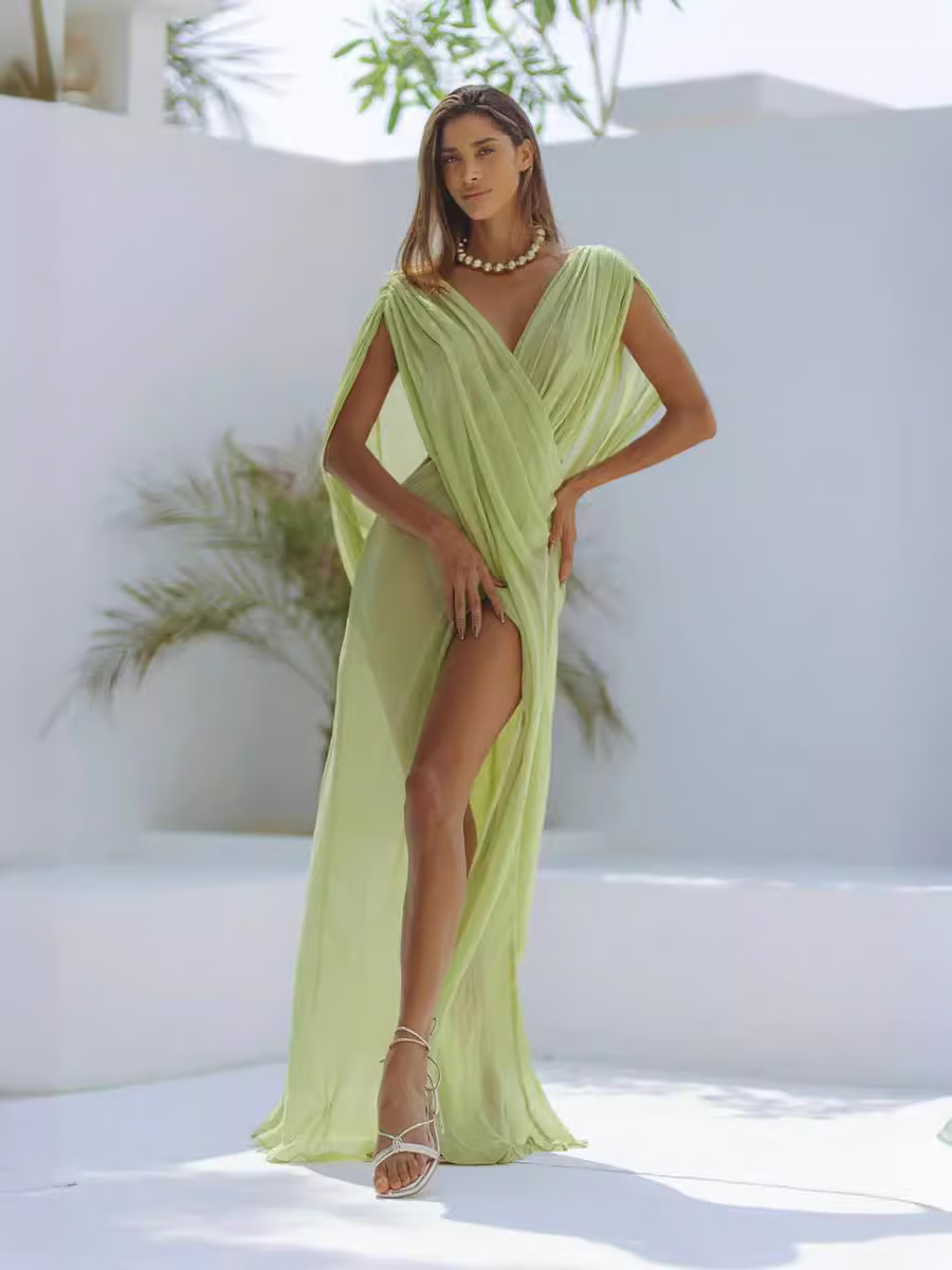 Phoenix - Sleeveless Mesh Holiday Cover-up Dress