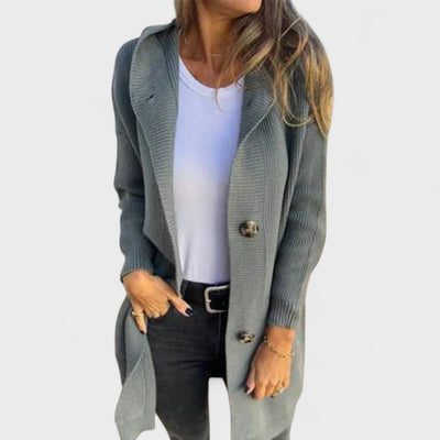 Adriana | Long Jacket With Hood And Buttons