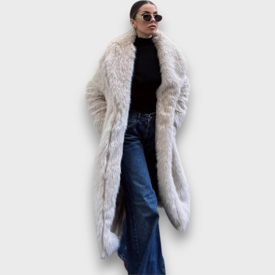 Liviane | Maxi Faux Fur Coat with Couture Flair